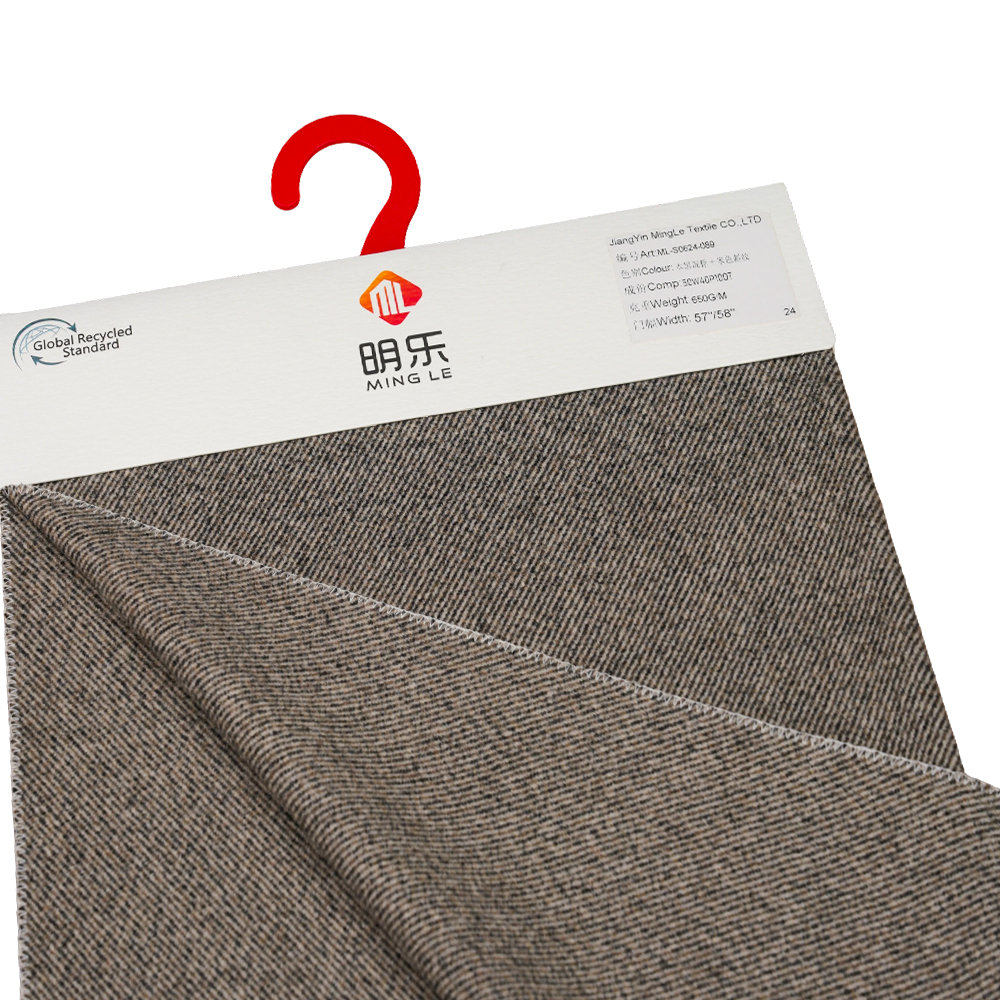 50 % шерсть, 40 % полиэстер, 10 % другие волокна, 650 г/м, черный, смешанный коричневый + бежевый, ткань Melton, ML-S0624-089