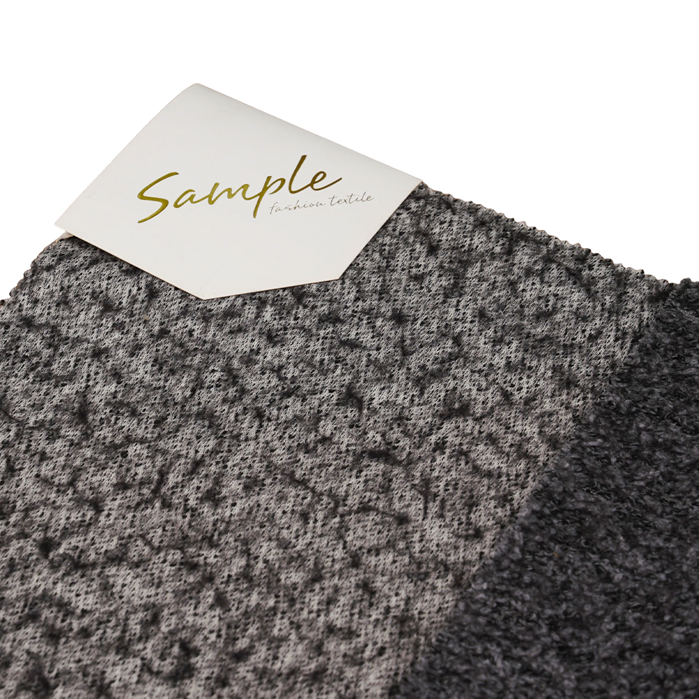 40% шерсть, 60% полиэстер, 750 г/м, черный и серый, шерстяная ткань балийской вязки, ML-70165440-75