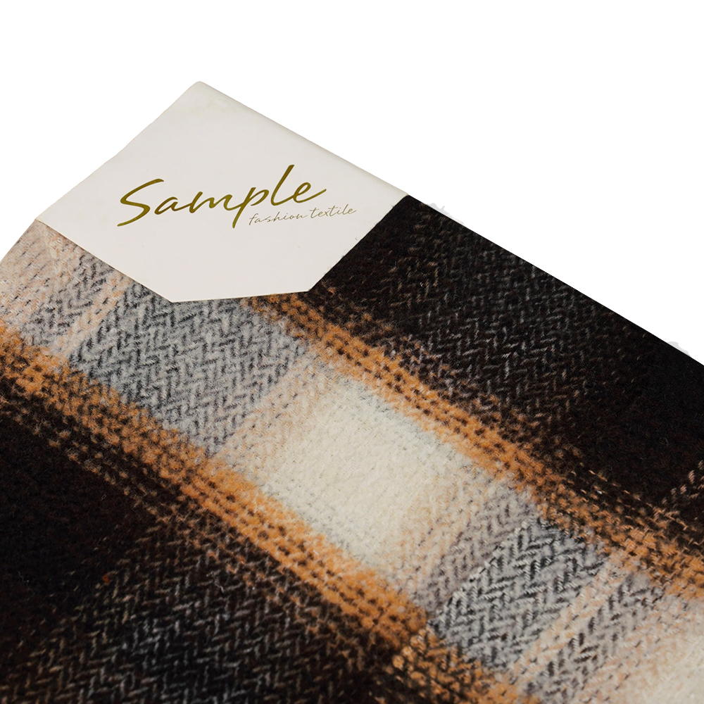 40 % шерсть, 60 % полиэстер, 540 г/м, черно-белая ткань, круглая твидовая ткань, ML-8021071