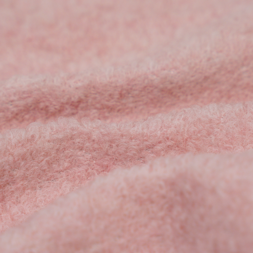 40% шерсть, 60% полиэстер, 700–740 г/м, розовый и белый, шерстяная трикотажная ткань с петлей из чешуи маленькой рыбки, ML-26-X082022